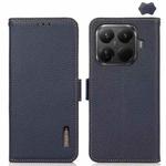 For Xiaomi 15T Pro 5G KHAZNEH Side-Magnetic Litchi Genuine Leather RFID Phone Case(Blue)