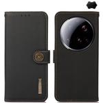 For Xiaomi 15 Ultra KHAZNEH Custer Texture RFID Genuine Leather Phone Case(Black)