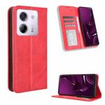 For Xiaomi Poco M7 Pro 5G Magnetic Buckle Retro Texture Leather Phone Case(Red)