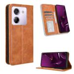For Xiaomi Poco X7 Pro 5G Magnetic Buckle Retro Texture Leather Phone Case(Brown)