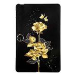 For OnePlus Pad 2 12.1 Color Painting Pattern Smart Tablet TPU Case(Golden Rose)