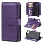 For Huawei Y5P / 9S Multifunctional Magnetic Copper Buckle Horizontal Flip Solid Color Leather Case with 10 Card Slots & Wallet & Holder & Photo Frame(Purple)
