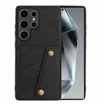 For Samsung Galaxy S25 Ultra 5G Double Buckle Card Slots Magnetic Phone Case(Black)
