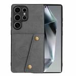 For Samsung Galaxy S25 Ultra 5G Double Buckle Card Slots Magnetic Phone Case(Grey)
