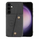 For Samsung Galaxy S25+ 5G Double Buckle Card Slots Magnetic Phone Case(Black)