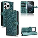 For iPhone 16 Pro Honeycomb Dot Texture Leather Phone Case(Green)