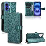 For iPhone 16 Plus Honeycomb Dot Texture Leather Phone Case(Green)