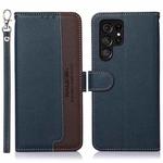 For Samsung Galaxy S25 Ultra KHAZNEH Litchi Texture Leather RFID Phone Case(Blue)