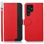 For Samsung Galaxy S25 Ultra KHAZNEH Litchi Texture Leather RFID Phone Case(Red)