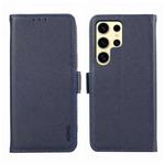 For Samsung Galaxy S25 Ultra ABEEL Side-Magnetic Litchi Pattern Leather RFID Phone Case(Blue)