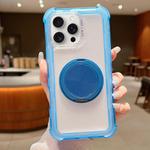 For iPhone 15 Pro Max Matte TPU Hybrid PC 3-in-1 MagSafe Holder Phone Case(Blue)