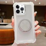 For iPhone 14 Pro Matte TPU Hybrid PC 3-in-1 MagSafe Holder Phone Case(White)