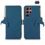 For Samsung Galaxy S25 Ultra Genuine Leather Magnetic RFID Leather Phone Case(Blue)