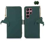 For Samsung Galaxy S25 Ultra Genuine Leather Magnetic RFID Leather Phone Case(Green)