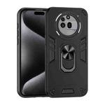 For Nothing Phone 3a Pro Shockproof Metal Ring Holder Phone Case(Black)