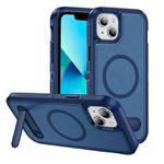 For iPhone 13 Guard MagSafe Holder Matte PC Hybrid TPU Phone Case(Royal Blue)