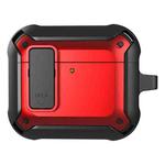 For AirPods 4 Bumblebee Bluetooth Earphone Silicone Protective Case(Black Red)