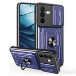 For Samsung Galaxy A56 5G Sliding Camshield TPU+PC Phone Case with Card Slot(Blue)