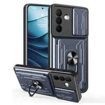 For Samsung Galaxy A56 5G Sliding Camshield TPU+PC Phone Case with Card Slot(Grey)