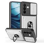 For Samsung Galaxy A56 5G Sliding Camshield TPU+PC Phone Case with Card Slot(White)