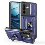 For Samsung Galaxy A36 5G Sliding Camshield TPU+PC Phone Case with Card Slot(Blue)