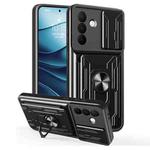 For Samsung Galaxy A36 5G Sliding Camshield TPU+PC Phone Case with Card Slot(Black)