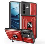 For Samsung Galaxy A36 5G Sliding Camshield TPU+PC Phone Case with Card Slot(Red)