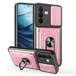 For Samsung Galaxy A36 5G Sliding Camshield TPU+PC Phone Case with Card Slot(Rose Gold)