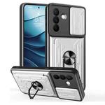 For Samsung Galaxy A36 5G Sliding Camshield TPU+PC Phone Case with Card Slot(White)