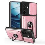 For Samsung Galaxy A26 5G Sliding Camshield TPU+PC Phone Case with Card Slot(Rose Gold)