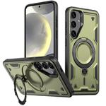 For Samsung Galaxy S24+ 5G PC Hybrid TPU Armor MagSafe Holder Phone Case(Olive Green)