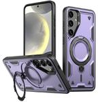 For Samsung Galaxy S24+ 5G PC Hybrid TPU Armor MagSafe Holder Phone Case(Purple)