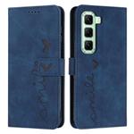 For Infinix Hot 50 4G Skin Feel Heart Embossed Leather Phone Case(Blue)