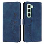 For Infinix Hot 50 5G Skin Feel Heart Embossed Leather Phone Case(Blue)