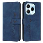 For Infinix Note 40X 5G Skin Feel Heart Embossed Leather Phone Case(Blue)