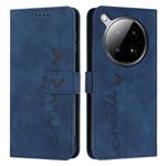 For Infinix Zero 40 4G Skin Feel Heart Embossed Leather Phone Case(Blue)