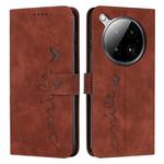 For Infinix Zero 40 4G Skin Feel Heart Embossed Leather Phone Case(Brown)