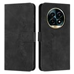 For Realme 13 Pro+ 5G Global Skin Feel Heart Embossed Leather Phone Case(Black)