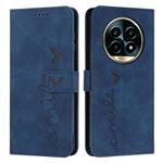 For Realme 13 Pro+ 5G Global Skin Feel Heart Embossed Leather Phone Case(Blue)