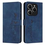 For Tecno Spark 20 Pro 5G Skin Feel Heart Embossed Leather Phone Case(Blue)