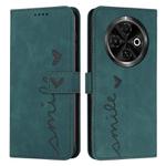 For Tecno Spark 30C Skin Feel Heart Embossed Leather Phone Case(Green)