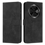 For Tecno Spark 30C Skin Feel Heart Embossed Leather Phone Case(Black)