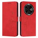 For Tecno Spark 30C Skin Feel Heart Embossed Leather Phone Case(Red)