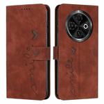 For Tecno Spark 30C Skin Feel Heart Embossed Leather Phone Case(Brown)