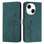 For Tecno Spark Go 1 Skin Feel Heart Embossed Leather Phone Case(Green)