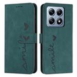 For Xiaomi 14T Pro Skin Feel Heart Embossed Leather Phone Case(Green)