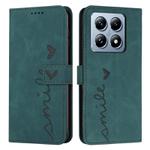 For Xiaomi 14T Skin Feel Heart Embossed Leather Phone Case(Green)