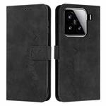 For Xiaomi 15 Skin Feel Heart Embossed Leather Phone Case(Black)