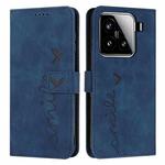For Xiaomi 15 Skin Feel Heart Embossed Leather Phone Case(Blue)