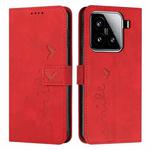 For Xiaomi 15 Skin Feel Heart Embossed Leather Phone Case(Red)